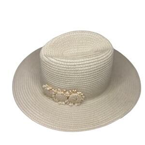 NWOT Janie and Jack Flower Straw Hat Kids 6-8yo